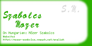 szabolcs mozer business card