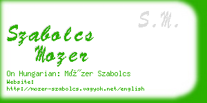 szabolcs mozer business card